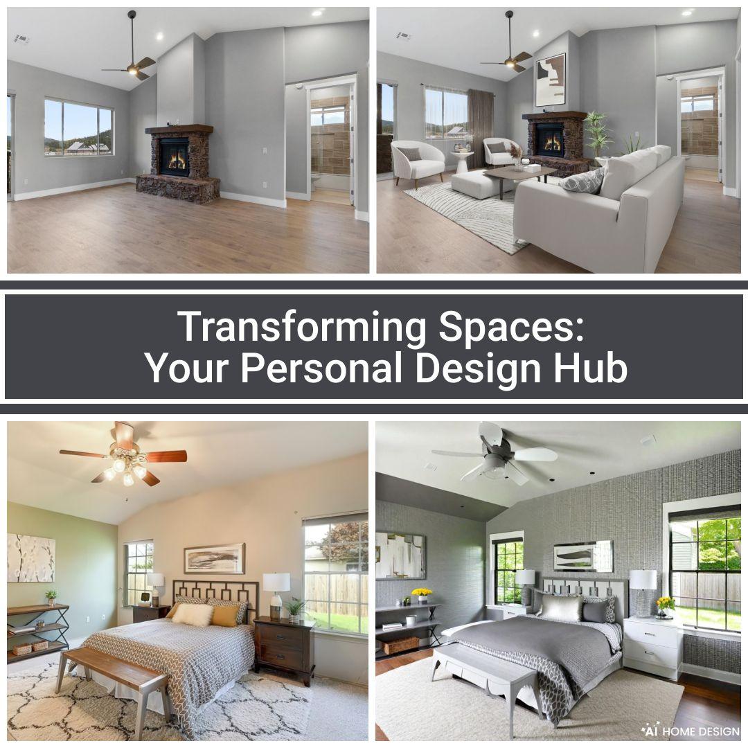 Side-by-side room designs created with AI HomeDesign