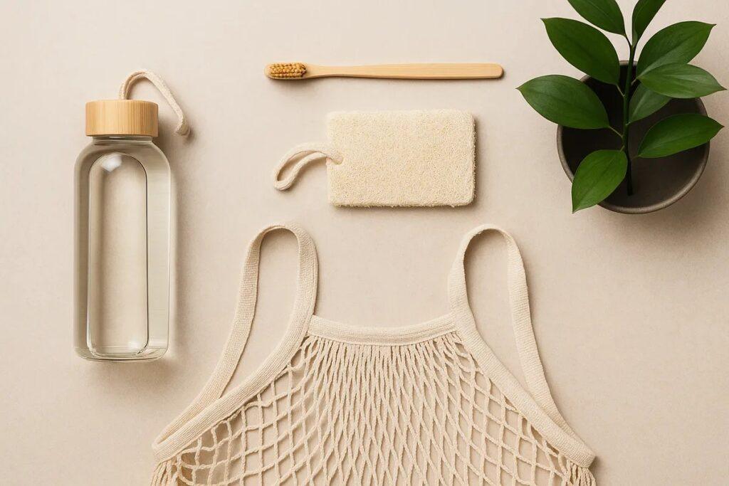 Minimalist lifestyle with eco-friendly reusable products